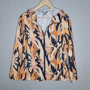 💙 Liv Hooded Rain Jacket Zipper Pockets Size M Outdoors Preppy Comfy Chic